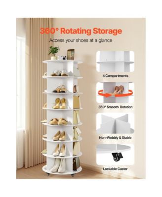 7-Tier Rotating Shoe Rack Tower with Wheels