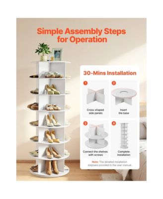 7-Tier Rotating Shoe Rack 360° Spinning Carousel