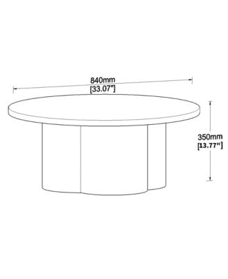 Modern Round Coffee Table with Curved Legs, Natural Wood Veneer Accent for Living Room, Bedroom, Apartment
