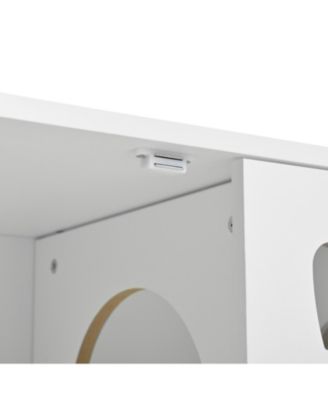 Cat Litter Box Cabinet with Scratching Door