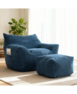  Oversized Comfy Bean Bag Chair for Adults - Lazy Sofa for Bedroom & Dorm