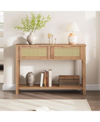 Wooden Console Table with 2 Storage Drawers