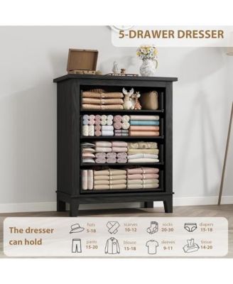 4 Dresser for Bedroom, 34.8" Tall Vertical Drawer Dresser with Large Storage