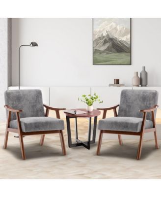 Modern Accent Chair, Living Room Chair with Solid Wood Frame, Lounge Wingback Chair
