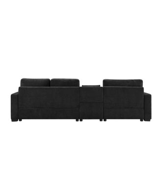 Modern 111.8" Modular Upholstered 3-Seater Sofa Couch with Storage