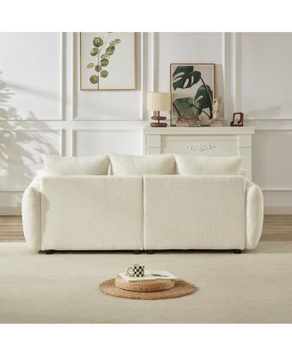 Streamdale 3 Seater + 3 Seater Combo Sofa, Modern Living Room Teddy Sofa, Wooden Frame