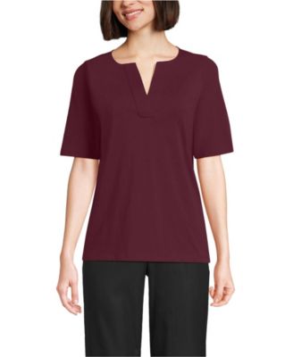 Women's Supima Jersey Half Sleeve Splitneck Shirt