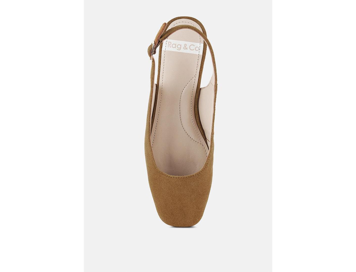Женские слингбэки Rag & Co Sozani из мягкой натуральной кожи, цвет: Бежевый / Хаки — фото 5