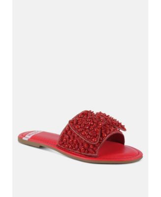 Womens Pipa Big Bow Beaded Flats