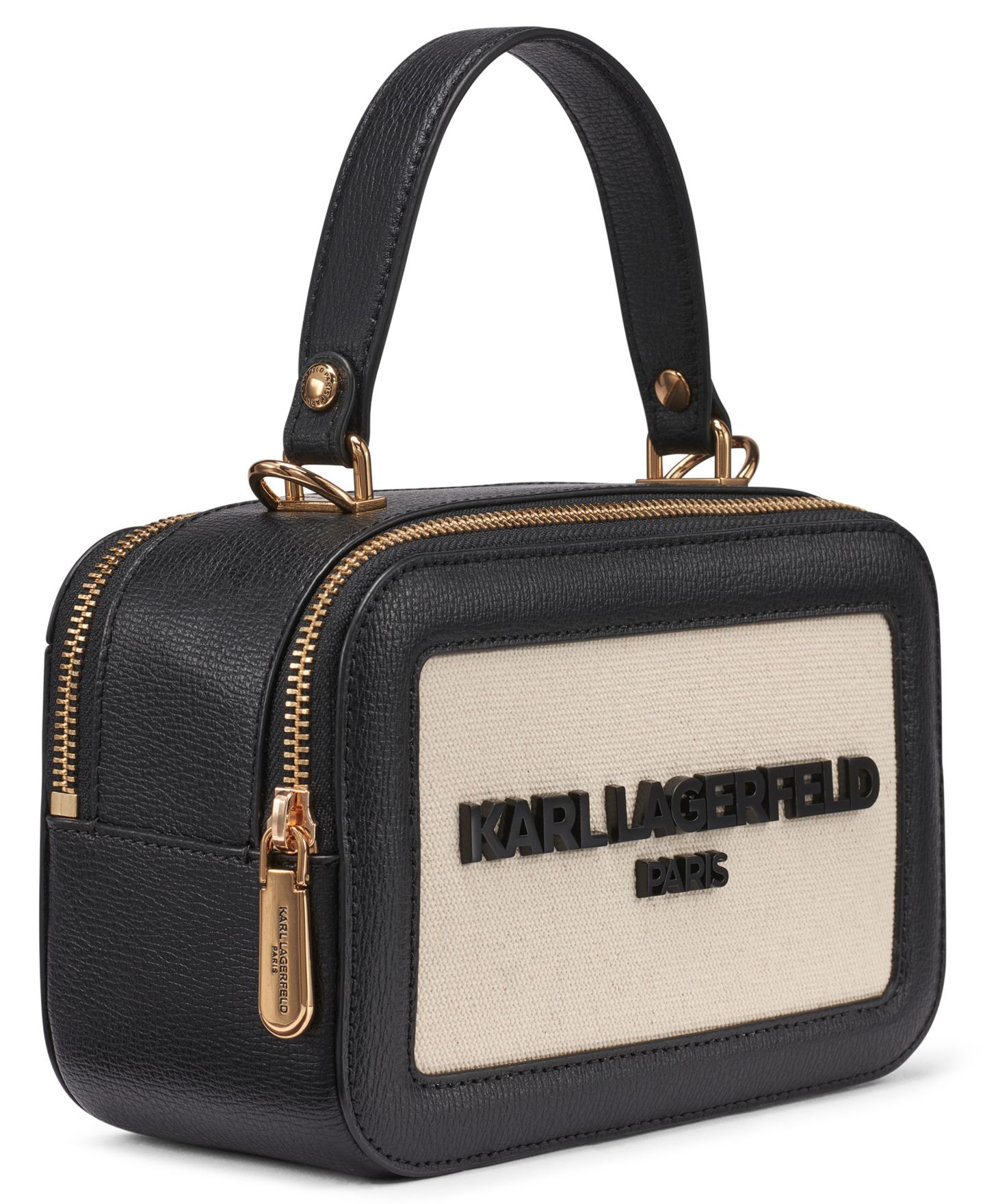 Женская сумка KARL LAGERFELD PARIS Simone Small Crossbody Handbag, цвет: Чёрный / Натуральный — фото 3