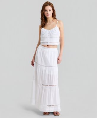 Women's Cotton Tiered Pull-On Maxi Skirt