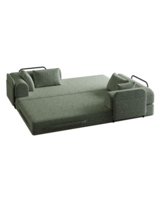 78.7" Convertible Sleeper Sofa Bed with Pillow & Side Pocket