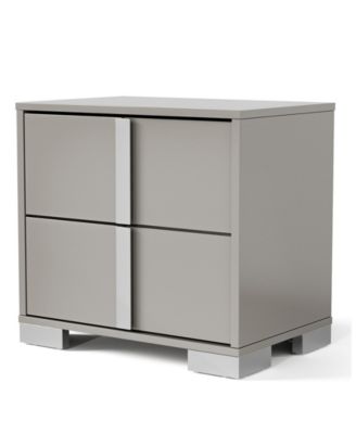Erina 23.5" Wood Glossy 2-Drawer Nightstand