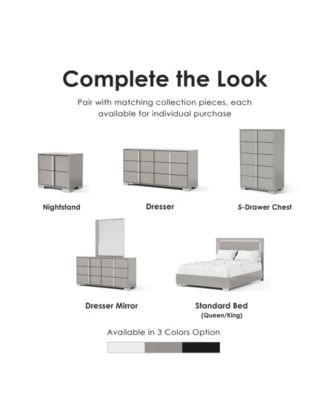 Erina 23.5" Wood Glossy 2-Drawer Nightstand