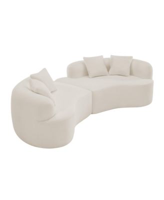 Streamdale Curved Teddy Velvet Sofa - Compact 4 Seater