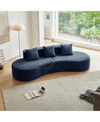 Modern Curved Sectional Sofa, 5-Seater Couch for Living Room, Apartment, Home Decor