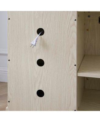 Mantel Stone TV Media Stand with Faux Stacked Stone Surround