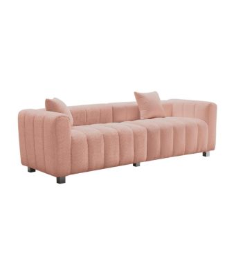 Premium Velvet 3-Seater Sofa with Metal Base and 2 Pillows