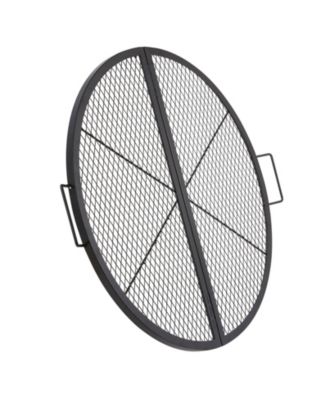 36 Inch Foldable Fire Pit Grill Grate, Heavy Duty Steel Campfire Cooking Grid with Handles