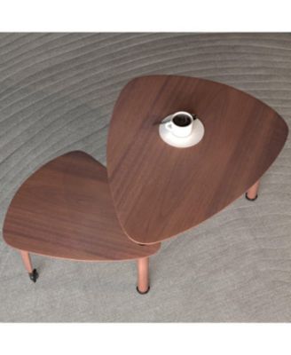 360 Rotatable Coffee Table for Living Room, Solid Wood Legs, Modern Apartment Furniture