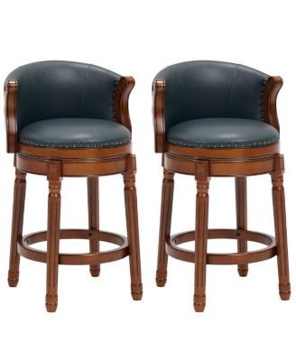 Cow Leather Swivel Bar Stool with Backs