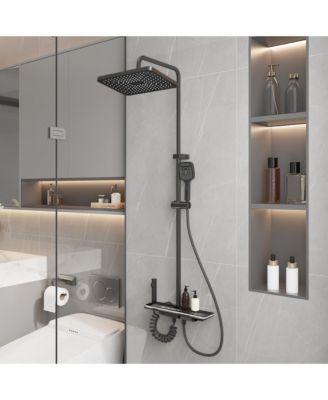 3-Spray Shower Faucet 2.5 GPM with Piano Button Control, LED Temperature Display and Ambient Light