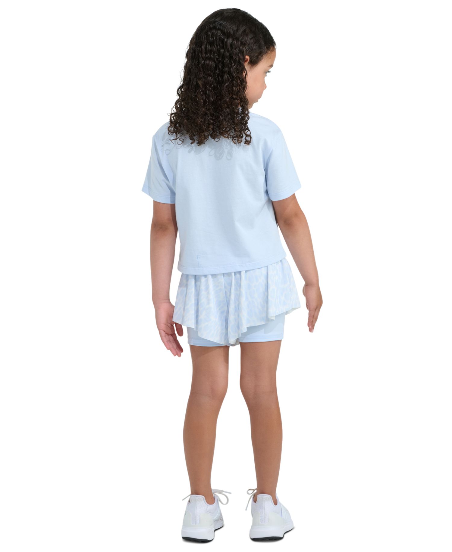 Girls' 2T-6X Short-Sleeve Graphic T-Shirt and Printed Flowy Shorts, 2-Piece Set