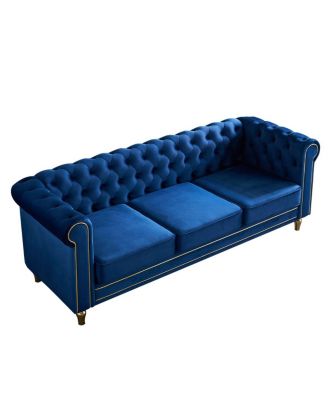  Chesterfield Velvet Sofa 84.65 inch for Living Room