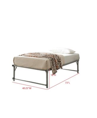 Twin Metal Daybed with Pop-Up Trundle, Sturdy Steel Slat Support Space Saving Guest Bed Frame, Bedroom & Living Room