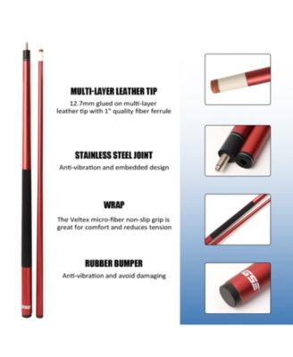 58" 2-Piece Matte Blue Fiberglass Graphite Composite Billiard Pool Cue Stick