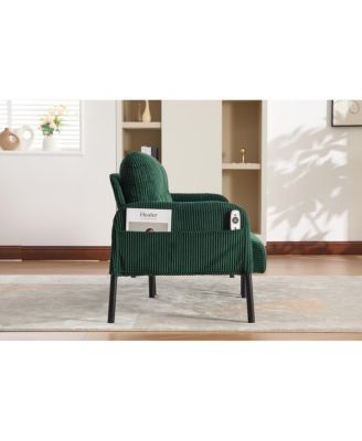 Oversized Corduroy Loveseat Sofa with Metal Legs & Side Pockets