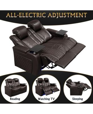 Power Recliner 2 PC, Top-Grain Nappa, Smart Charging, RGB LED