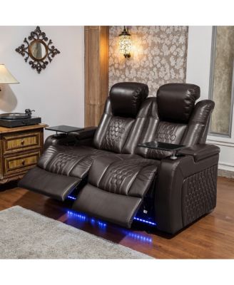 Power Recliner 2 PC, Top-Grain Nappa, Smart Charging, RGB LED