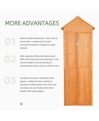  Outdoor Storage Shed Waterproof Garden Cabinet with Lockable Doors