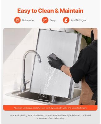 23 x 16 Inch Stainless Steel Griddle Plate for Gas Grill with Handles