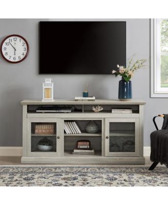Contemporary TV Media Stand - Modern Entertainment Console, Stone  60"W