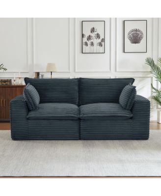 Loveseat Sofa, Cloud Boneless Couch, Modern Modular Sectional, Oversized
