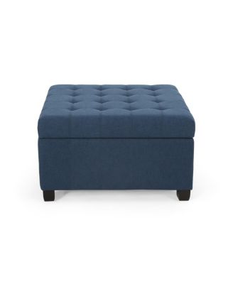  Upholstered Tufted Fabric Storage Ottoman