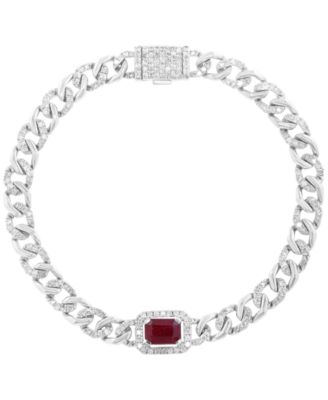 Ruby (1-3/8 ct. t.w.) & Diamond (1-1/5 ct. t.w.) Bracelet in Sterling Silver