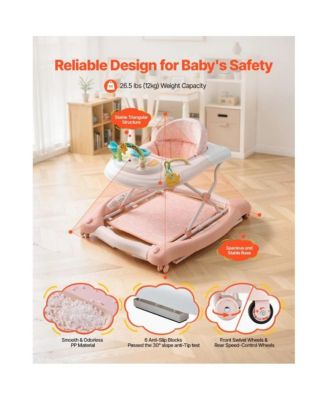 Toddler 5-in-1 Walker with Wheels & Adjustable Height Seat