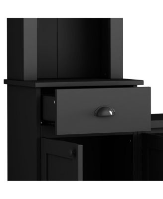 Minimalist Entertainment Wall Unit Set with Bridge for TVs Up to 75"