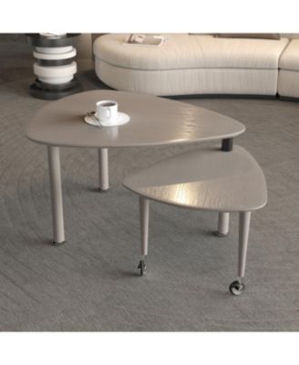 Streamdale 360 Rotatable Coffee Table for Living Room, Solid Wood Legs, Modern Apartment Furniture