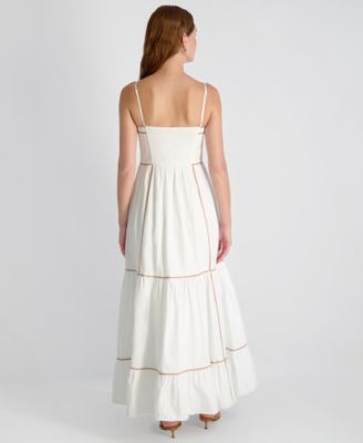 Women's Square-Neck Cambria Contrast Trim Maxi Dress