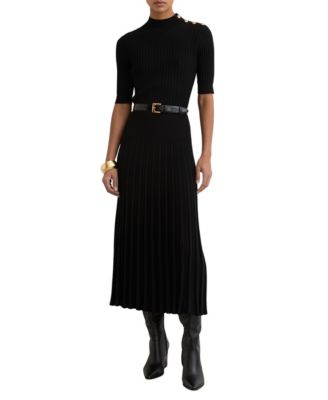 Women's Button-Detail Knitted Midi Dress