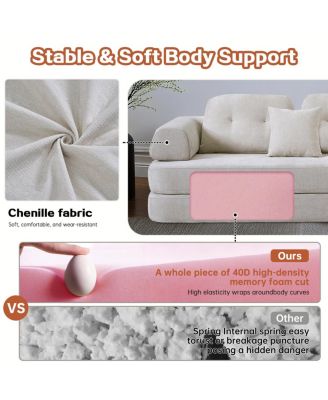 104" Boneless Chenille Memory Foam Modular Sectional Sofa with Chaise - No Assembly