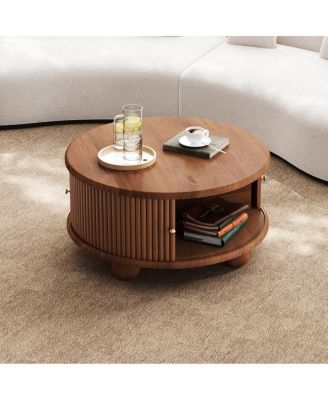 Streamdale Round Fluted Coffee Table with Storage