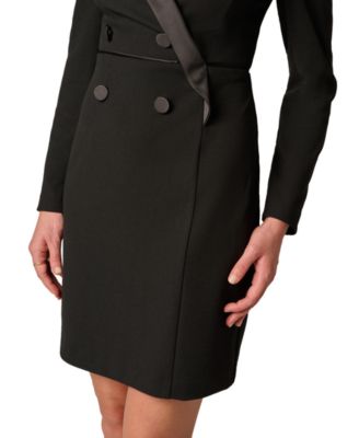 Women's Tuxedo Long-Sleeve Sheath Dress