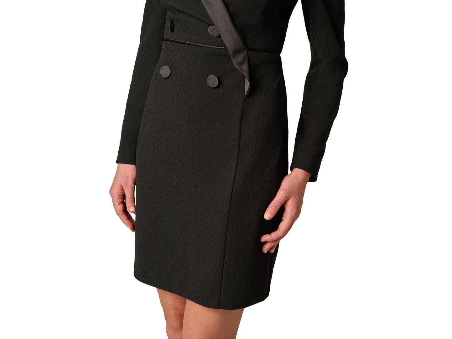 Женское платье Adrianna Papell Tuxedo Long-Sleeve Sheath, цвет: Чёрный — фото 6