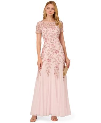 Adrianna Papel Women's Floral-Beaded Gown