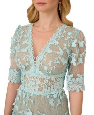 Women's V-Neck Lace Embroidered Dress
